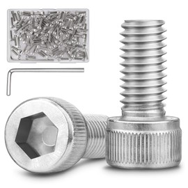 100pcs M3 x 8mm Hex Socket Head Cap Screws Bolts 304 Stainless Steel 18-8 with Hex Spanner, Full Threads (Silver, M3 x 8mm)