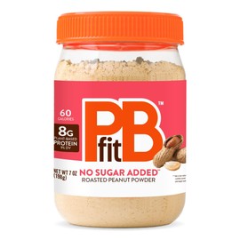 PBfit 7 Ounce No Sugar Added Peanut Butter Powder, Powdered Peanut Butter Spread from Real Roasted Peanuts, 8g Protein, Made with Erythritol and Monk Fruit (Pack of 1)