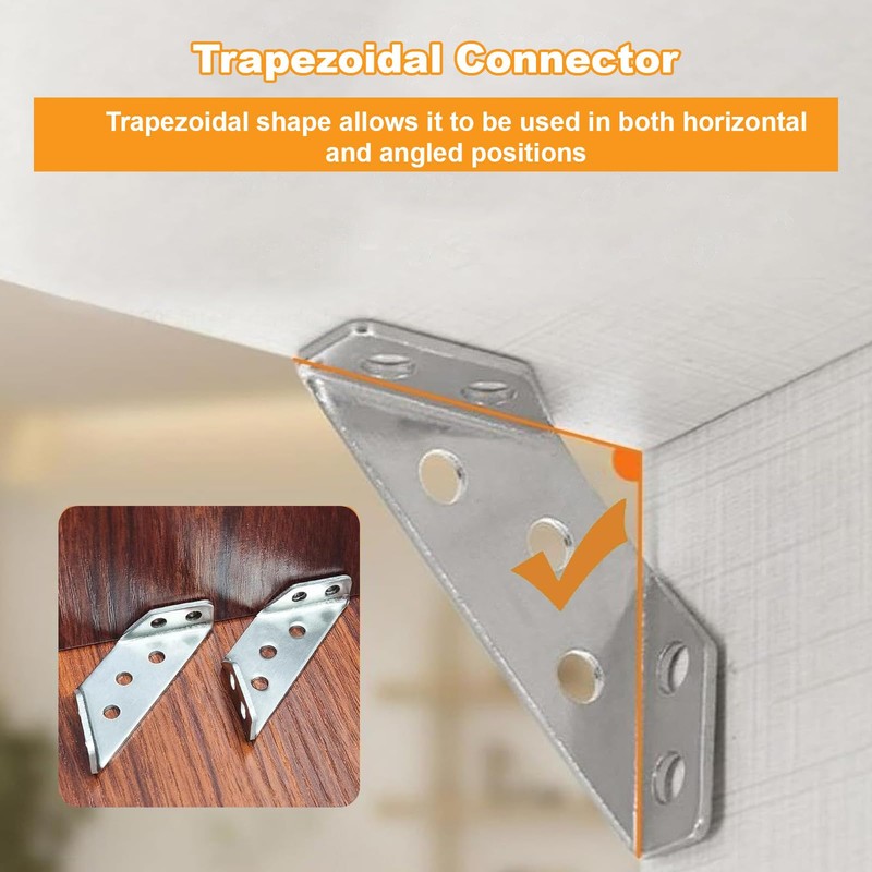 Pack of 18 Heavy Duty Triangle Mounting Connectors, Universal Triangular