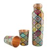 HealthGoodsIn Pure Copper Water Bottle with 2 Tumblers Set, Eco-Friendly,
