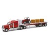 New-Ray Peterbilt 389 with Hay and Farm Tractor Playset 1/32