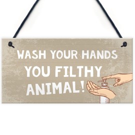 RED OCEAN Beige Signs And Plaques For Bathroom Toilet Loo Novelty Home Decor Plaques Funny Bathroom Toilet Gifts