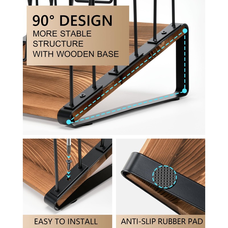 HULISEN Inclined Desk File Organizer, 5-Section Desktop File Folder Holder