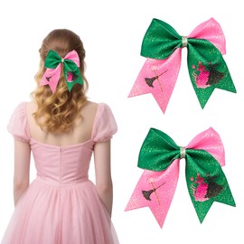 2Pcs Friendship Hair Accessories, Popular Movie Merch Hair Clips, Pink and Green Hair Bows for Women, Musical Gift Accessories for Fans