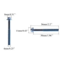 JOYYANGFANG 10PCS M6 50mm/1.96" GY6 Gearbox Cover Starting Gear Moped Horn Recoil Starter Screw Suitable for Chinese Scooter Moped ATV Go Kart 4-Stroke GY6 50cc - 150cc Engines Screw Model