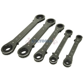 Set of 5 AF Flat Ratchet Ring spanners.