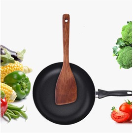 Wooden Spatula for Cooking, Premium Wooden Kitchen Spatula with Long Handle, Made of Solid Wood, Hardwood, 33 cm, Ideal for Pan/Wok with Non-Stick Coating, Pack of 2 (33.2)