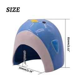 AnRui Ceramic Aquarium Decorations Cute Penguin Fish Tank Hideout Cave Aquarium Accessories Decor Ornaments for Cichlid, Small Fish, Shrimp to Play Hide Breed Habitat, Blue