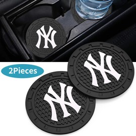 Car Cup Holder Coasters for NY Yankees Baseball Fans, Yankees Car Coasters for Cup Holder Insert Silicone Non-Slip