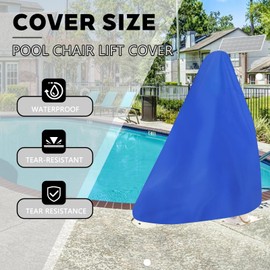 Aqua Creek F-120PPC Pro Series Pool Lift Covers, 600D Heavy Duty Lift Pool Chair Protective Cover for Aqua Creek Scout, All Season Pool Lift Cover,All Season Pool Lift Cover (Blue)