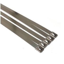 Premium Stainless Steel Cable Ties, SS304 Stainless Steel Zip Ties, Metal Cable Ties, Exhaust Wrap Self Locking Cable Zip Ties, Marine Grade Metal Tie Wraps (5, 7.9x300mm)
