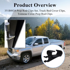 4 Pcs 351B0024 Truck Bed Cover Clips, Tonneau Cover Prop Rod Clips, Compatible with RealTruck BAK BAKFlip MX4, Undercover Ultra Flex Hard Folding Truck Bed Tonneau Cover