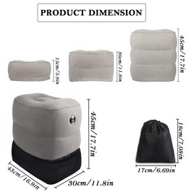 Inflatable Footrest Cushion for Travel, Gadgets Travel Footrest for Airplane, Travel Pillow, Footrest Height Cushion for Train, Foot Cushion, Portable Footrest for Car Trips, Home and Office