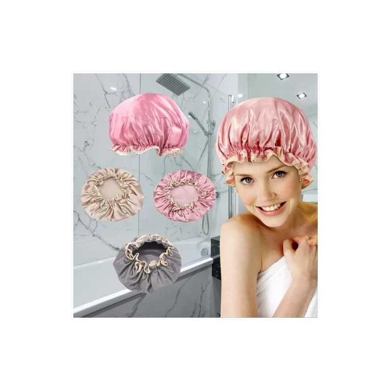 Coenii 5 Gorros De Baño Impermeable Ducha Mujere Doble Reutilizable