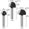 ASNOMY 6pcs Core Box Router Bit 1/4 Inch Shank Round