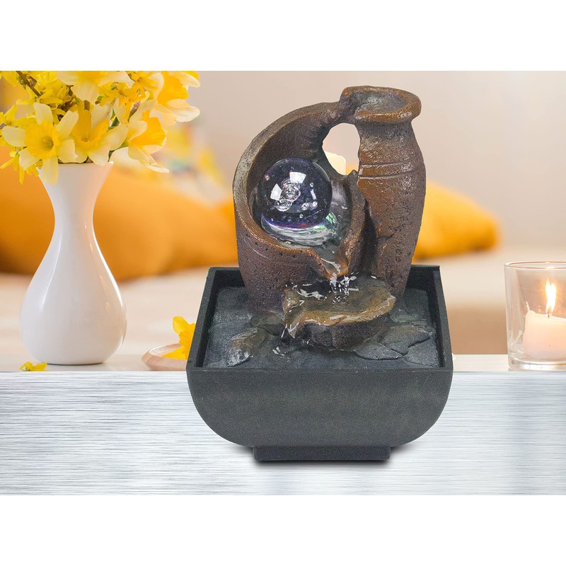 BEPER P201UTP201 Amphora Indoor Fountain with Lighting - Zen Indoor