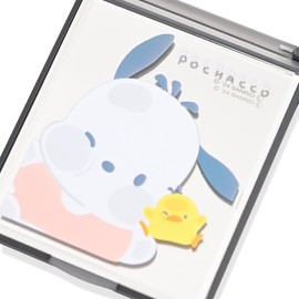 GASHINA STORY San-Rio Characters Compact Pocket Mirror - Adorable Mini Mirror Design with Charm Keyring - Durable & Portable Aesthetic Compact Mirror, Lightweight Bag Mirror for Purse (Pocahco-Dog)