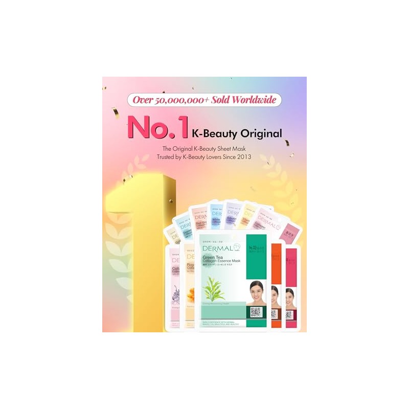 DERMAL Collagen Essence Full Face Facial Mask Sheet (39 Combo