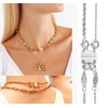 Layering Magnetic Necklace Clasp,18 K Gold and Silver Separator for