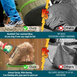 Colwelt Collapsible Garden Bag 31 Gallon, Heavy Duty Leaf Bags Collapsible Yard Waste, Pop up Garden Trash Bag with Hard Shell Base, Reusable Garden Bags for Yard Garden Camping