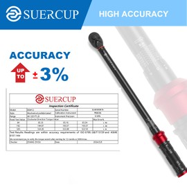 SUERCUP 1/2-Inch Click Torque Wrench- 40-320FT.LB/54.2-433.6Nm Dual-Direction Adjustable 72 Tooth Drive Click Torque Wrench with Storage Case for Product Assembly and Car Repair