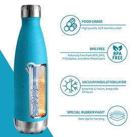 Stainless Steel Drinking Bottle, 750 ml, BPA-Free Insulated Flask, Thermos Flask, Leak-Proof, Double-Walled, Carbonated Drinking Bottle, Suitable for Outdoor, Sports, Bike, University, Travel, Fitness