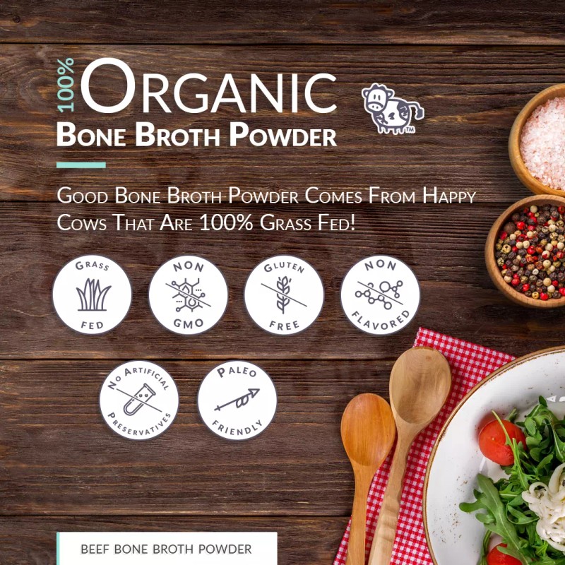Sun Cow Grass Bone Broth Powder - Pure Protein Organics