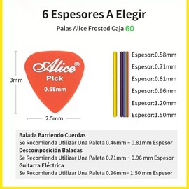 60pcs Púas de Guitarra,Accesorios Para Guitarra Y Bajo Plumillas Guitarra,Juego de Púas de Guitarra Fina,Plumillas Puas Duradera Para Guitarra O Bajo Con Caja ﻿