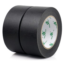 BOMEI PACK 2 Rolls 50 m x 48 mm Black Painter's Tape Masking Tape Craft Tape Premium Masking Tape, Decorating Painter's Tape for Indoor (Black)