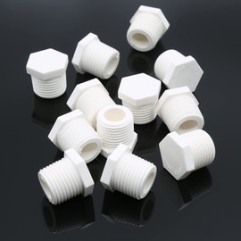 Bonsicoky 12 PCS Water Heater Drain Plug, 1/2 Inch NPT White Plastic Drain Plug, Compatible with RV Camper and Atwood Water Heaters