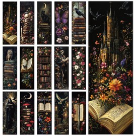 120 Pcs Dark Academia Bookmarks Bulk, Gothic Floral Aesthetic Paper Book Mark with 15 Designs for Reading Women, Dark Romance Merch Bookish Gifts Reading Accessories for Women Teens Adults