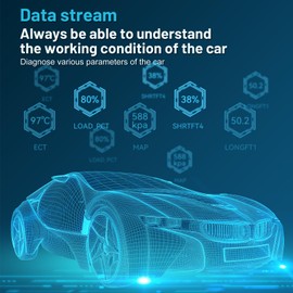 D-Lumina OBD2 Car Diagnostic Scanner Tool, V521 Engine System Scanner with OBDII+EOBD+CAN Support, LCD Display