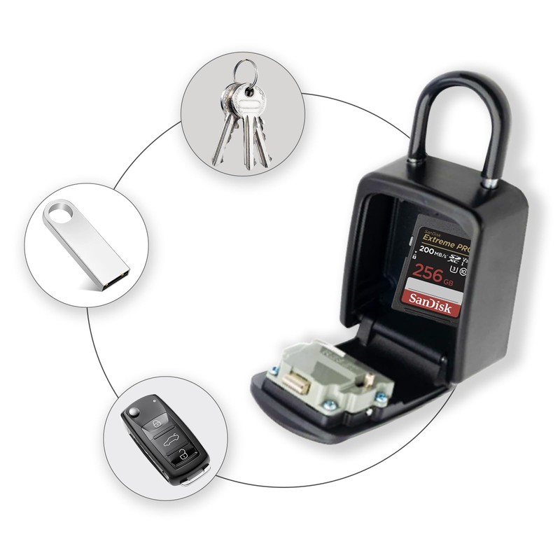 APKOL Key Safe with Shackle Weatherproof, Key Safe 4 Digit