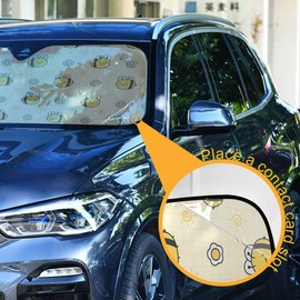 Yellow Bees Car Windshield Sun Shade Daisy Flowers Car Sun Visor for UV Rays and Sun Heat Protection Summer Blocks Heat and Sun Foldable Sun Shield 55x28 Inches Automotive Interior Accessories