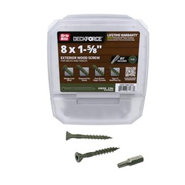 Grip-Rite GRDF158STGR5 DeckForce #8 x 1-5/8" Nano Coated Wood Screws, Green, 5lb Box