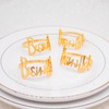 4 Pcs Eid Gold Napkin Rings Bismillah Letter Metal Napkin