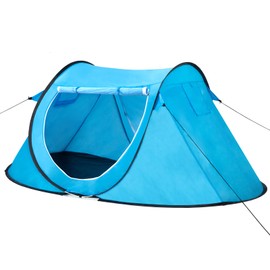 CASUNER Small Camping Tent 2 Person Pop Up Outdoor Tent Camping Waterproof Instant Easy Setup for Camping,Hiking, and Beach (Blue)