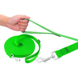 AMAGOOD Dog/Puppy Obedience Recall Training Agility Lead-15 ft 20 ft 30 ft 50 ft Long Leash-for Dog Training,Tie Out,Play,Safety,Camping (15 feet, Green)