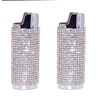 Mirrored Silver Lighter Cover Sleeve with Crystal Rhinestones LS51