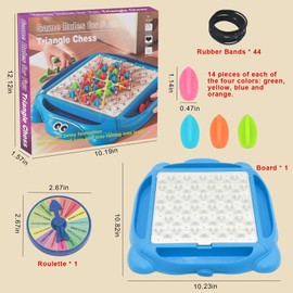 GmwyCzV Triggle Game, Chess Board with Penalties, Triggle Game, Interactive Plug-In Game, with Rubber Bands, Triangle Strategy Game, Brain Games Triggle, Interactive Family Board Game for Children