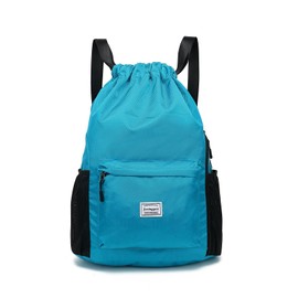 FUXINGYAO Gym Bag Backpack Women Boys Waterproof Large Capacity Sports Bag Backpack Bag with Drawstring Bag for Gym Swimming Travel Yoga Sports, Light-blue