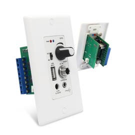 PNWCZ Wall Amplifier Compatible with Bluetooth 4 Channels Volume Control Wall Plate with USB/MIC/AUX(3.5mm) Inputs Terminal Block Connect 4 Speakers