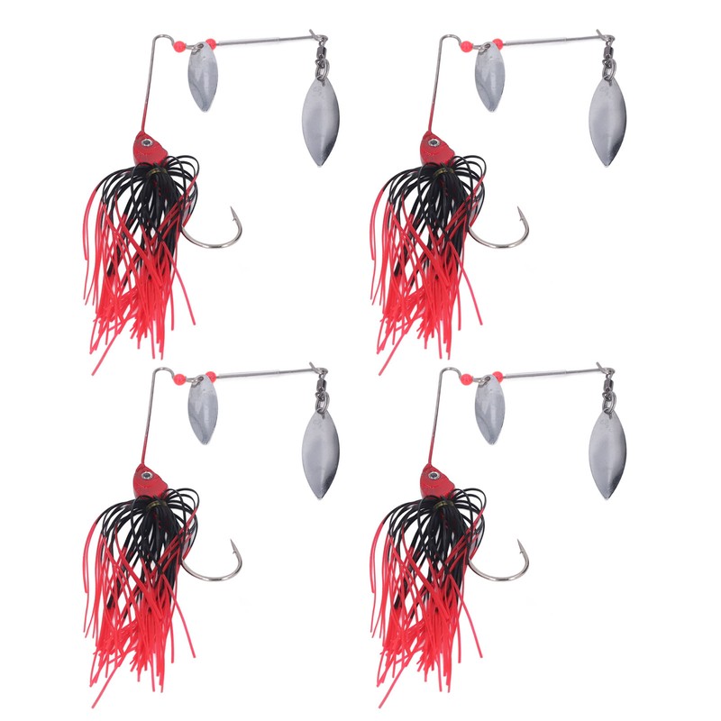 4pcs Fishing Rotating Sequin Aluminum Alloy Composite Beard Lures for
