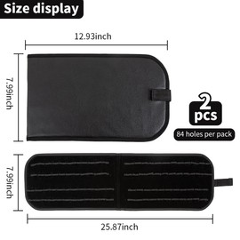 2 Pack Homeopathy Organizer Box, Foldable Homeopathy Storage Case, Homeopathy Kit Storage, Pouch Organizer Storage Case Box Kit for 84 Tubes,Compact Travel Storage, Black and Blue