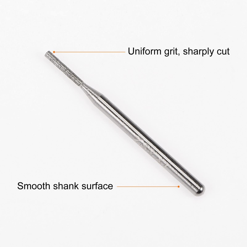 sourcing map 30pcs Diamond Grinding Burrs Carving Bits 1.5mm Cylindrical