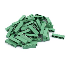 Aexit 50Pcs AC300V Fiber Optic Connectors 8A 2EDGV 3.81mm Pitch 9P Straight Seat Plug-in PCB Terminal Biconic Fiber Optic Connectors Block Connector
