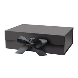 DaiUni DaiUni 10.5"X7.5"X3.1" Black Magnetic Gift Box with Lid and Ribbon for Presents