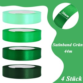 luckaide 88 m Satin Ribbon Green, 20 mm Gift Ribbon Green, Ribbon Green, Gift Ribbon Wedding Fabric, Blue Gift Ribbon Gift Ribbons for Christmas, Christening, Birthday, Decoration, Wedding