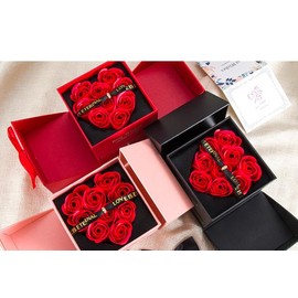 Preserved Red Rose with 925 Silver Necklace, Valentines Day Gifts for Her, Mom, Women, Girlfriend, Wife, Gifts Ideas for Birthday Anniversary (Pink)