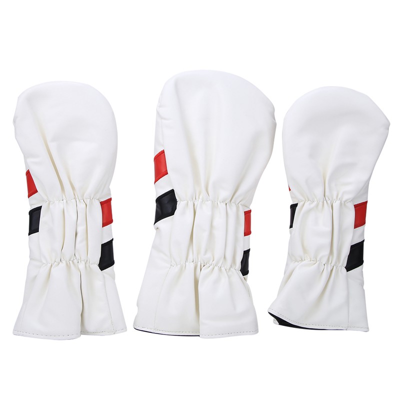 3PCS PU Leather Waterproof Thicken Lining Golf Putter Head Cover